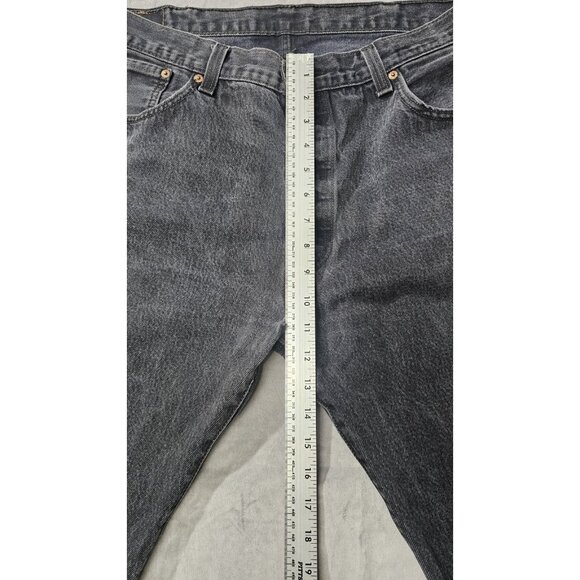 Levis 501 Jeans Mens 40x32Black Denim Button Fly Straight July 2011 - Picture 5 of 10